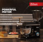 Ρομπότ κουζίνας Zilan ZLN1772 - μίξερ, μπλέντερ, μηχανή κοπής 3 σε 1, 1400W, ανοξείδωτο μπολ 5.5L - Image 10