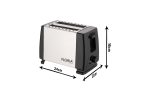 Φρυγανιέρα Floria ZLN1840 - 2 φέτες, 700W, 7 επίπεδα ψησίματος, σχεδιασμός inox/ μαύρο - Image 2