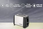 Φρυγανιέρα Floria ZLN1840 - 2 φέτες, 700W, 7 επίπεδα ψησίματος, σχεδιασμός inox/ μαύρο - Image 4