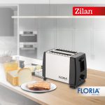 Φρυγανιέρα Floria ZLN1840 - 2 φέτες, 700W, 7 επίπεδα ψησίματος, σχεδιασμός inox/ μαύρο - Image 5