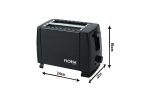 Φρυγανιέρα Floria ZLN1826 - 2 φέτες, 700W, 7 επίπεδα ψησίματος, σχεδιασμός μαύρο inox - Image 3