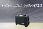 Φρυγανιέρα Floria ZLN1826 - 2 φέτες, 700W, 7 επίπεδα ψησίματος, σχεδιασμός μαύρο inox - Image 5