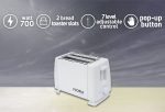 Φρυγανιέρα Floria ZLN1833 - 2 φέτες, 700W, 7 επίπεδα ψησίματος, κομψός σχεδιασμός, λευκό - Image 4