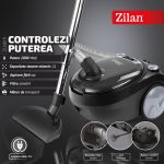 Ηλεκτρική Σκούπα χωρίς σακούλα Zilan ZLN6111 - 2000W, 1L, περιλαμβάνονται εξαρτήματα, συμπαγές μαύρο σχέδιο - Image 9