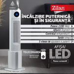 Αερόθερμο Πύργος Zilan ZLN5640 2200W - Έλεγχος LED και Τηλεχειριστήριο, 3 Ταχύτητες, Κομψό Λευκό Σχέδιο - Image 9