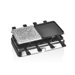 Ηλεκτρική σχάρα με Raclette Zilan ZLN8863 - πλάκα από πέτρα και αλουμίνιο, 1400W, 8 άτομα