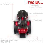 Ηλεκτρική Σκούπα χωρίς σακούλα FLORIA ZLN-3451, 700W, Κυκλωνική Διήθηση, Φίλτρο HEPA 13, 2.5L, Κόκκινο-Μαύρο - Image 5
