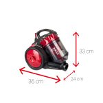 Ηλεκτρική Σκούπα χωρίς σακούλα FLORIA ZLN-3451, 700W, Κυκλωνική Διήθηση, Φίλτρο HEPA 13, 2.5L, Κόκκινο-Μαύρο - Image 3