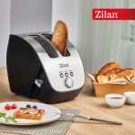 Φρυγανιέρα ZILAN ZLN-2690 - 2 φέτες, 6 επίπεδα ψησίματος, 1000W, μαύρο/ inox - Image 2