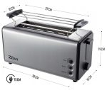 Φρυγανιέρα Zilan ZLN2720, 4 φέτες, inox, 1300W, 6 επίπεδα ψησίματος, πολλαπλές λειτουργίες - Image 10