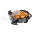 Ηλεκτρικό τηγάνι πίτσας Floria ZLN4957 - 36cm, 1500W, γυάλινο καπάκι, αντικολλητικό